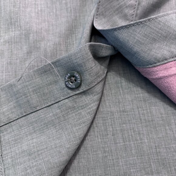 Orvis L Green Solid Performance Hiking Fishing Button Up Short Sleeve Shirt Gorp - Picture 5 of 12